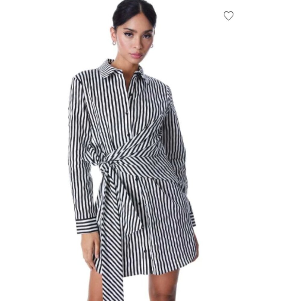 Alice + Olivia Reina Draped Shirt Dress